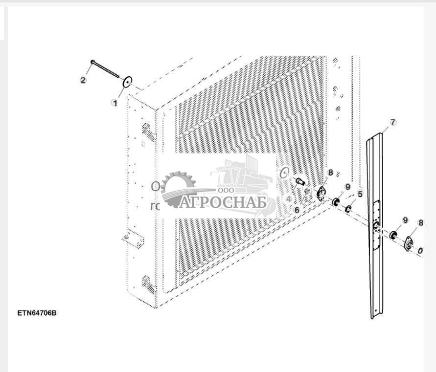 Лопатка крыльчатки охлаждающей сердцевины двигателя 
